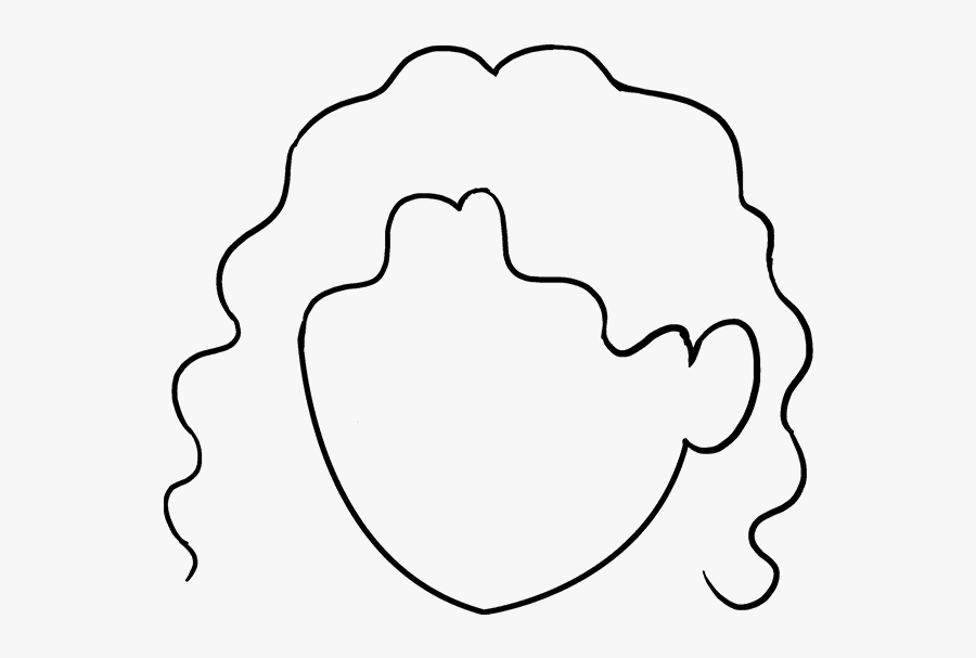 How To Draw Curly Hair Really Easy Drawing Tutorial - Line Art, Transparent Clipart