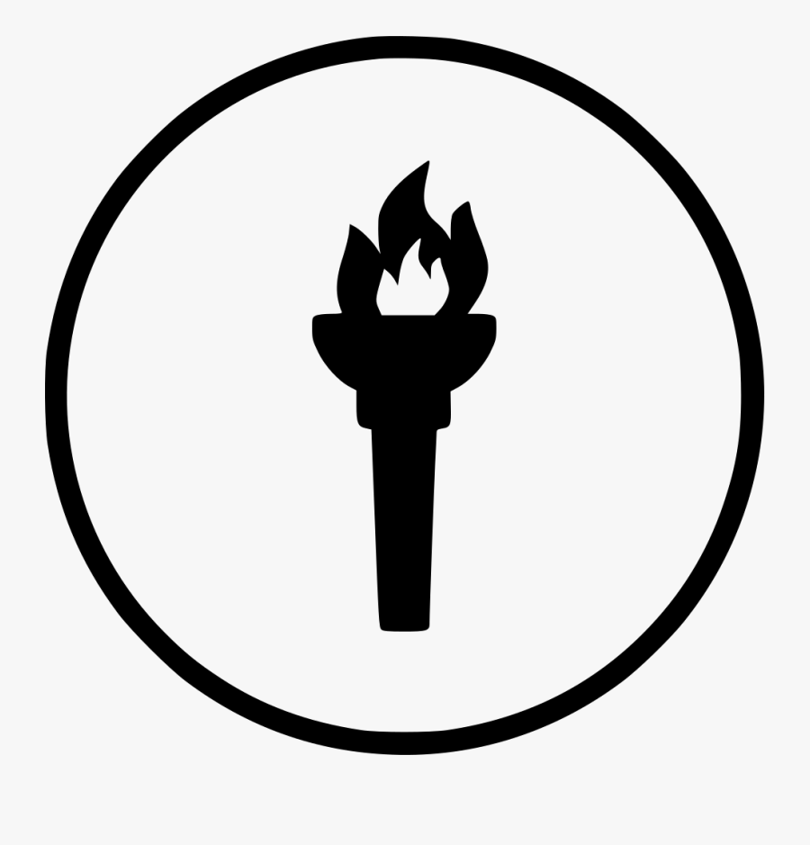 Game Fire Flame Olympic Torch Light Comments - Black Facebook Logo Small, Transparent Clipart