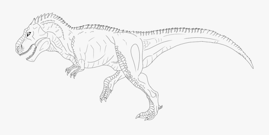 T Rex Lineart Black And White - Sketch, Transparent Clipart