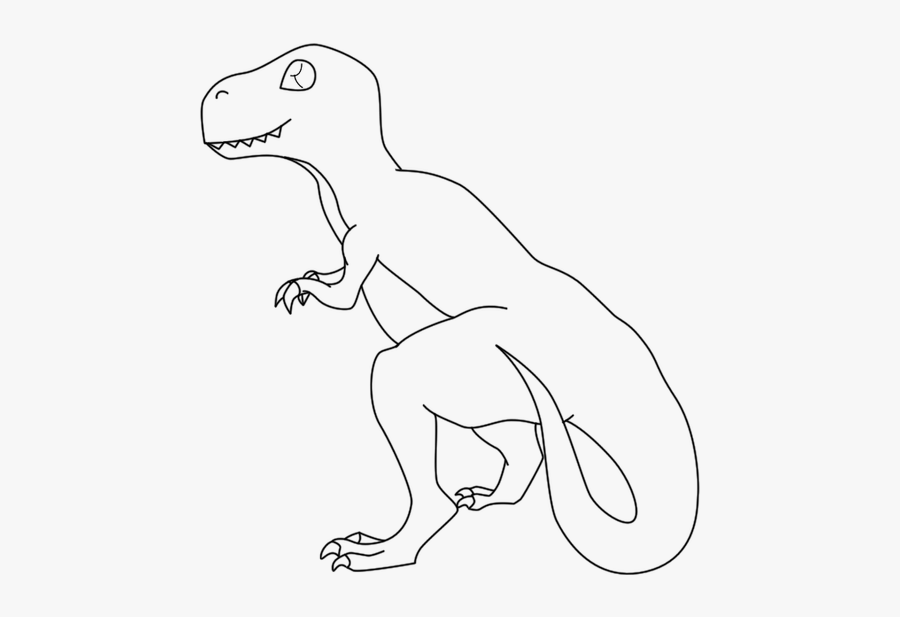 T Rex Lineart Black And White - Line Art, Transparent Clipart