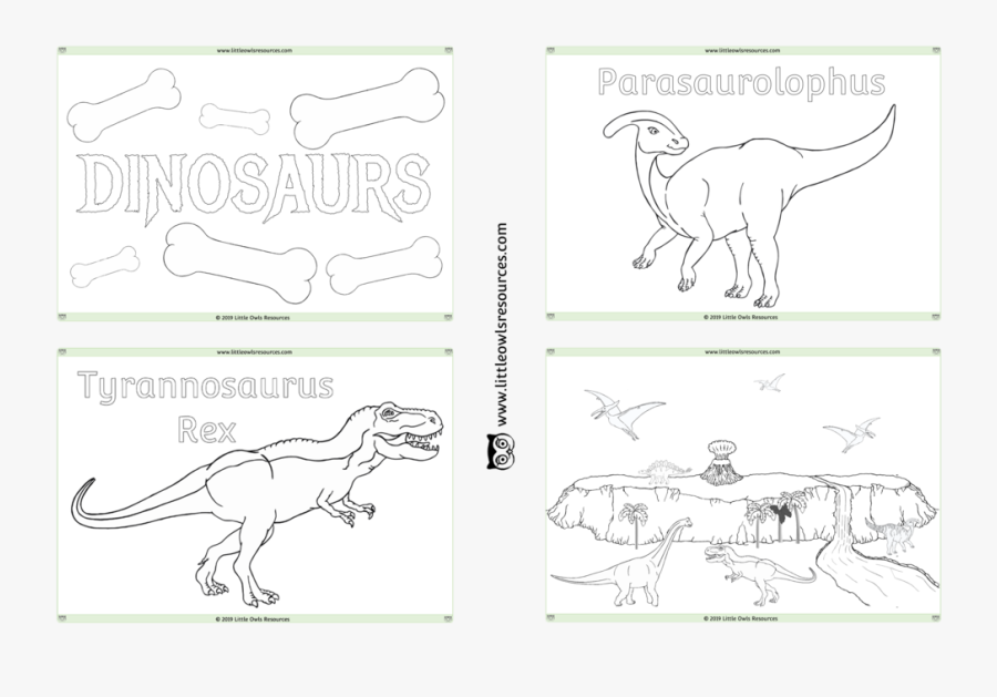 Dinosaur Colouring Sheets, Transparent Clipart