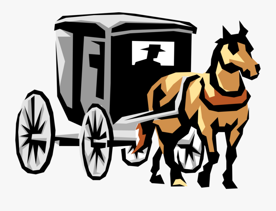 Amish Horse Drawn Image Illustration Of Pennsylvania - Horse Drawn Carriage Clipart, Transparent Clipart