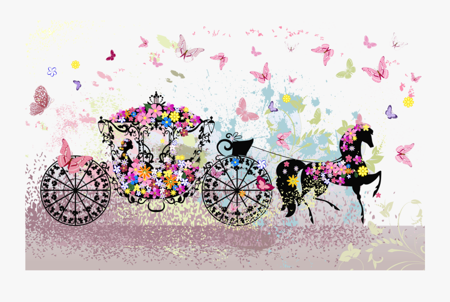 Butterfly Photography Carriage Stock Wedding Flowers - Cartoline Buongiorno Mercoledi, Transparent Clipart