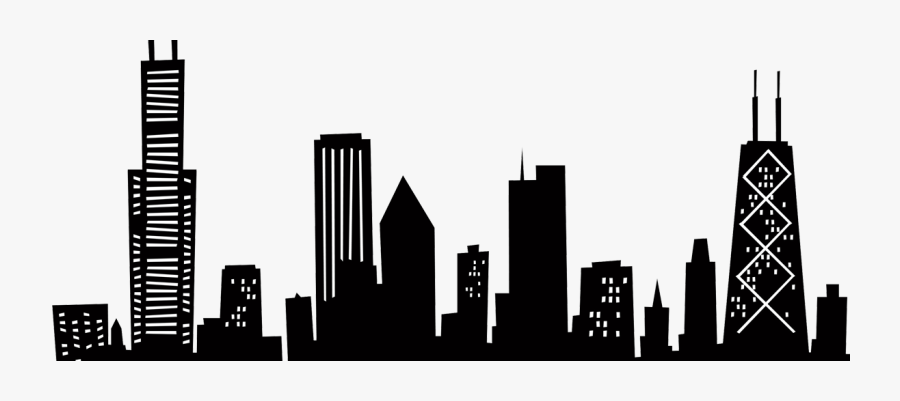 Chicago Skyline Drawing - Chicago Skyline Silhouette, Transparent Clipart