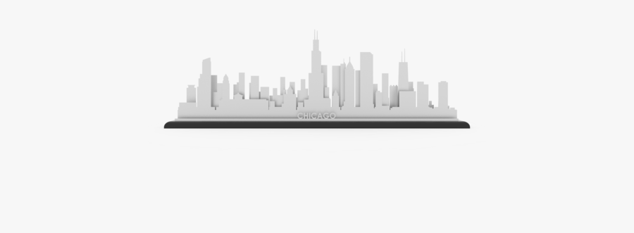 Chicago Skyline Png - White Transparent Chicago Skyline, Transparent Clipart