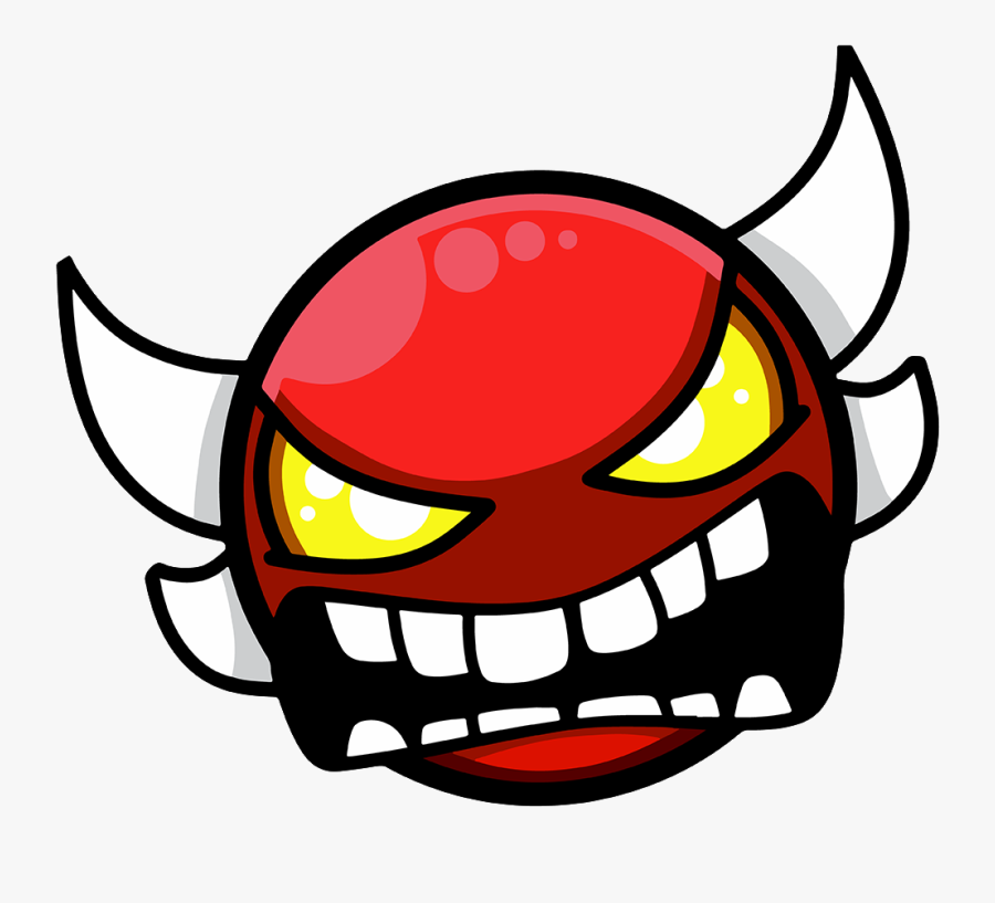 Transparent Scratching Head Clipart - Geometry Dash Demon Face, Transparent Clipart