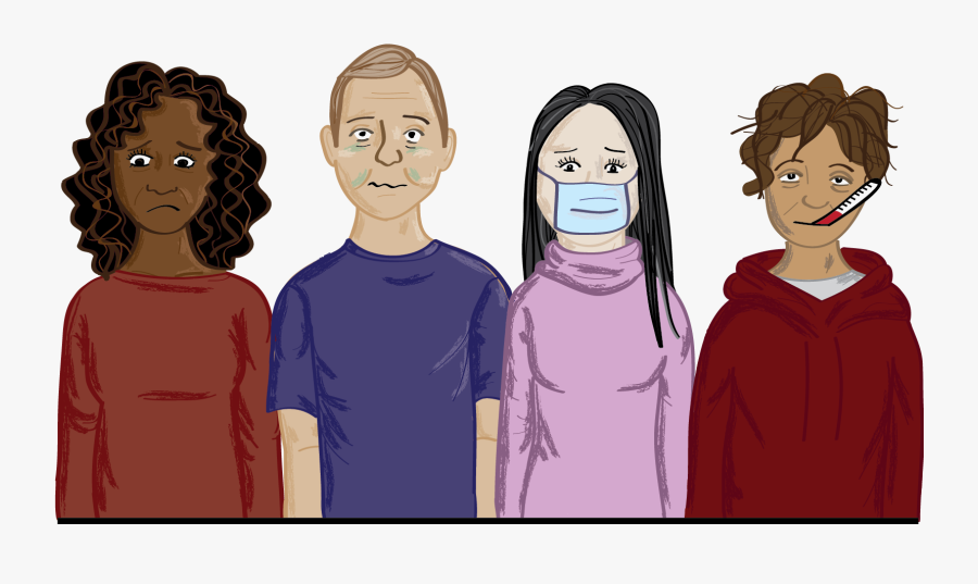 Norovirus On Decline - Group Of Sick People, Transparent Clipart