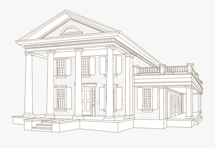 Transparent Row Of Houses Clipart Black And White - Classical Architecture, Transparent Clipart