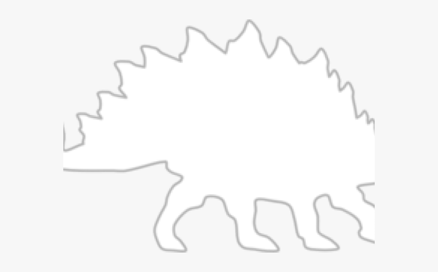Stegosaurus Outline - Outline Stegosaurus Silhouette, Transparent Clipart