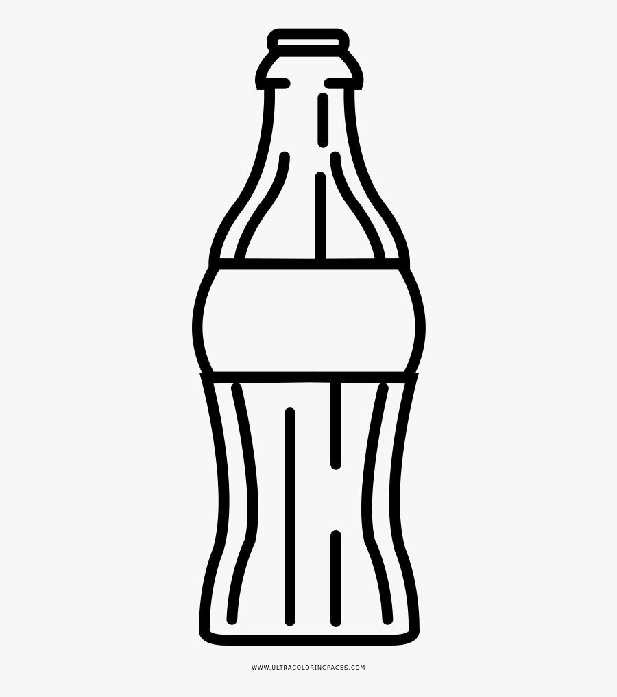 Drink Coloring Pages - Coca Cola Bottle Drawing Vector, Transparent Clipart