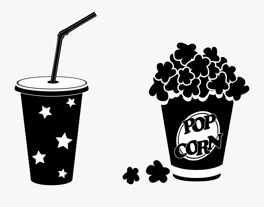 Coke Vector Popcorn - Popcorn Png Black And White, Transparent Clipart