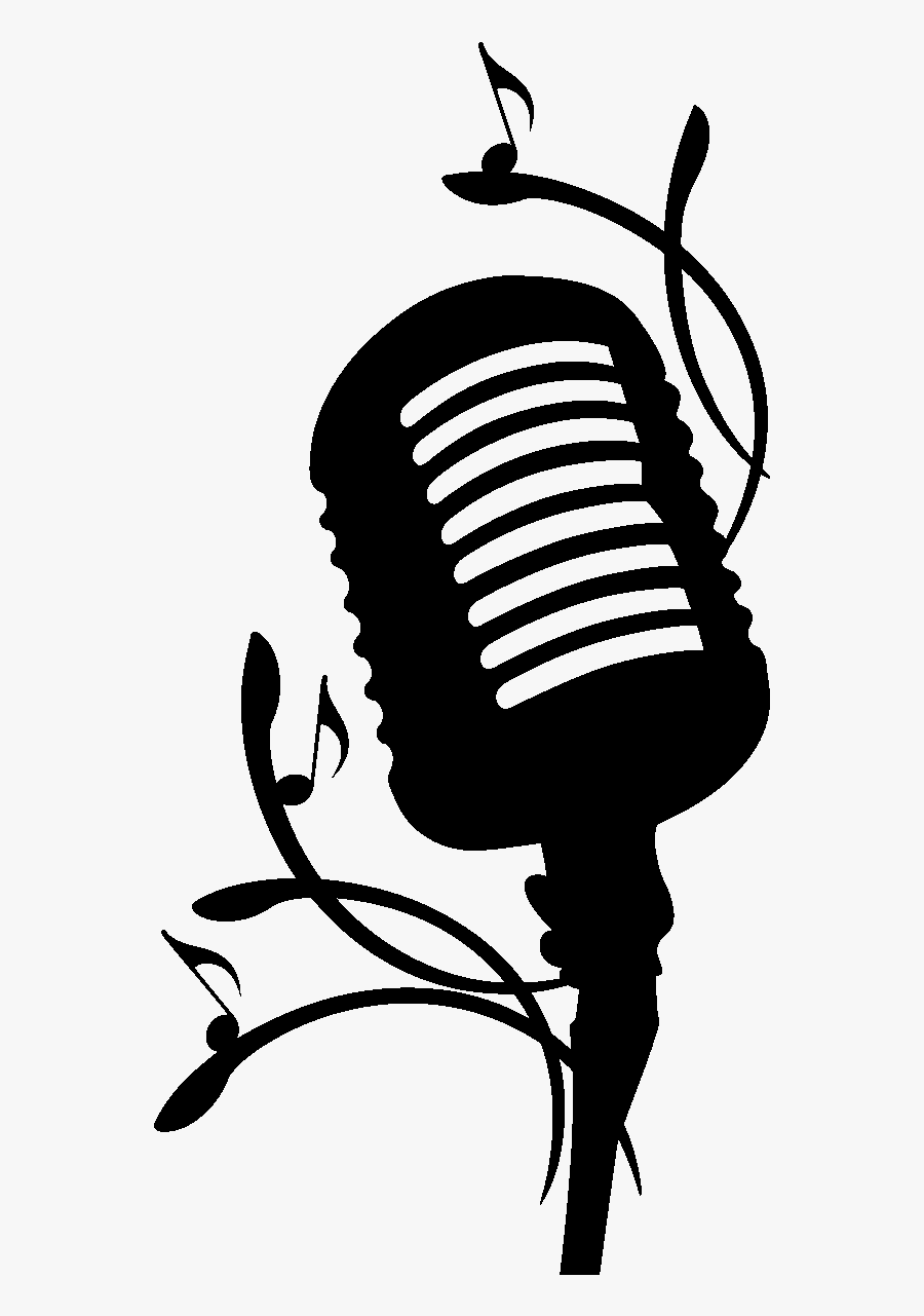 Microphone Silhouette Line Clip Art - Microphone Silhouette Png, Transparent Clipart