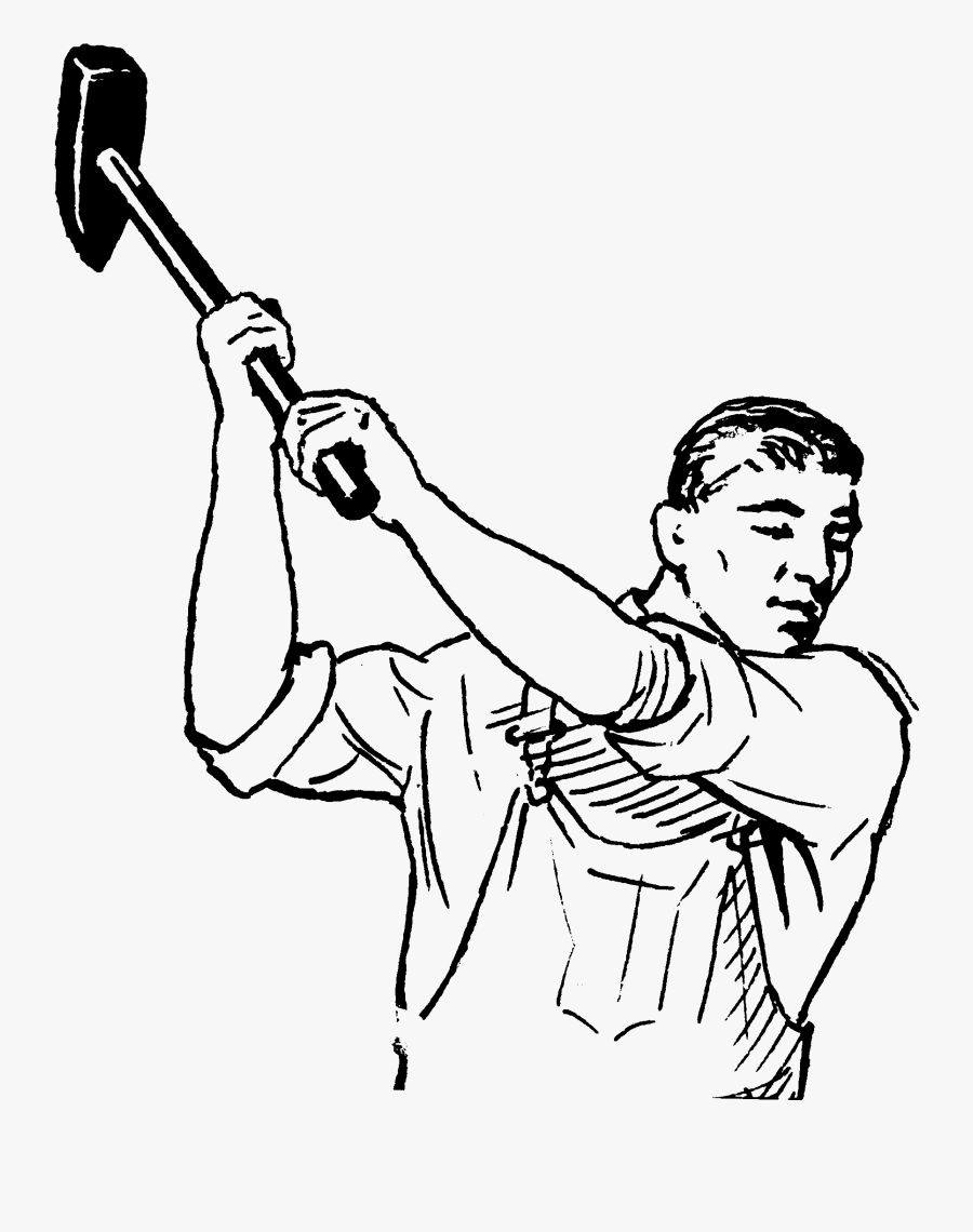 Man With Sledgehammer Clipart , Png Download - Man With Sledge Hammer Drawing, Transparent Clipart