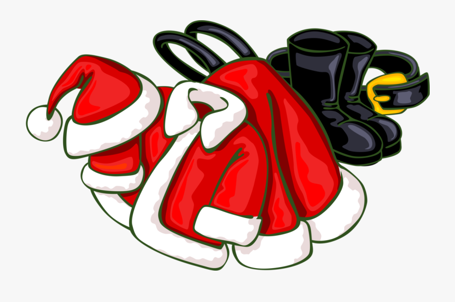 Vector Illustration Of Santa Claus Suits, Boots, And, Transparent Clipart