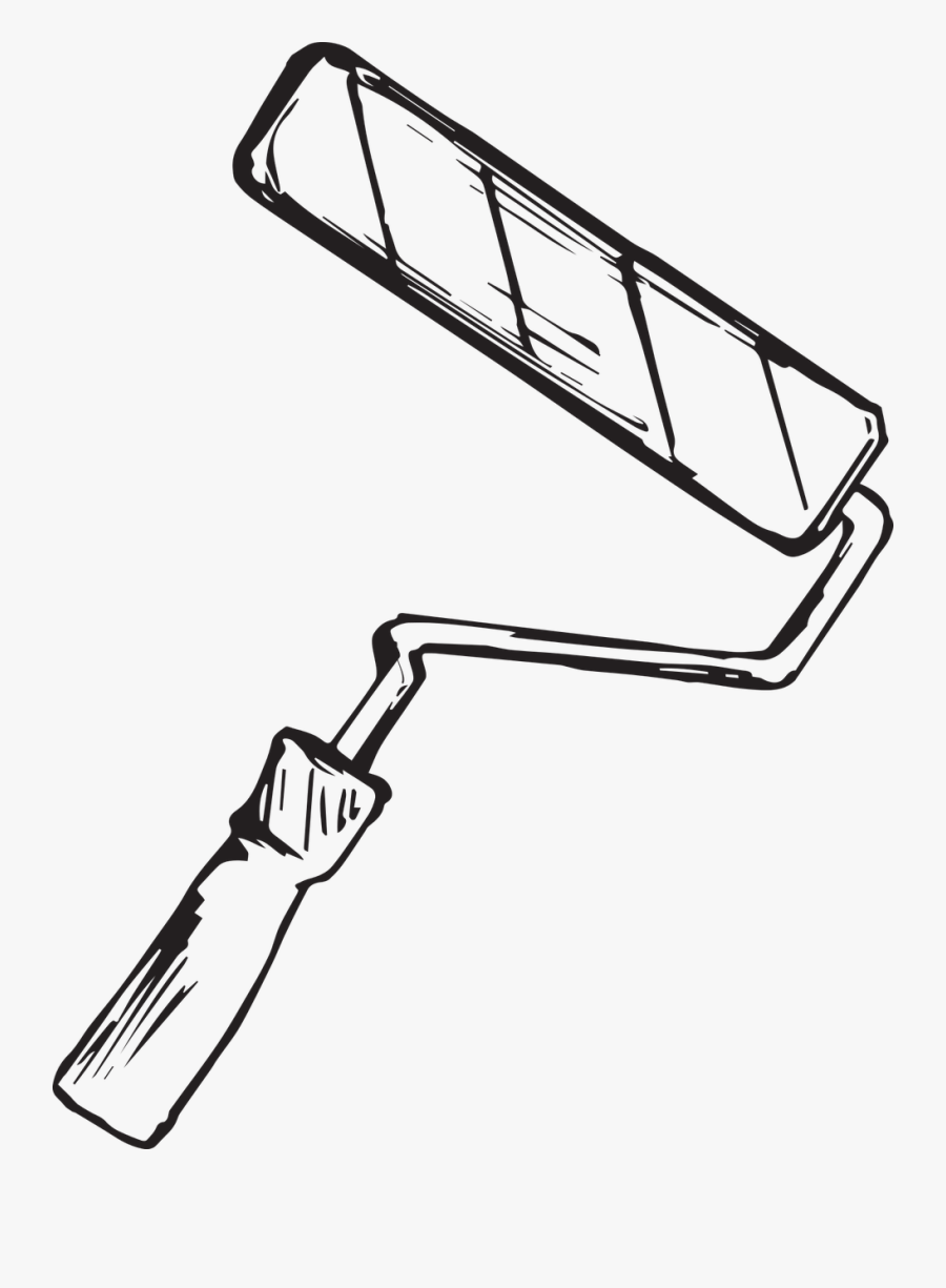 Drawing Knives Restoration Transparent Png Clipart - Black And White Paint Roller, Transparent Clipart