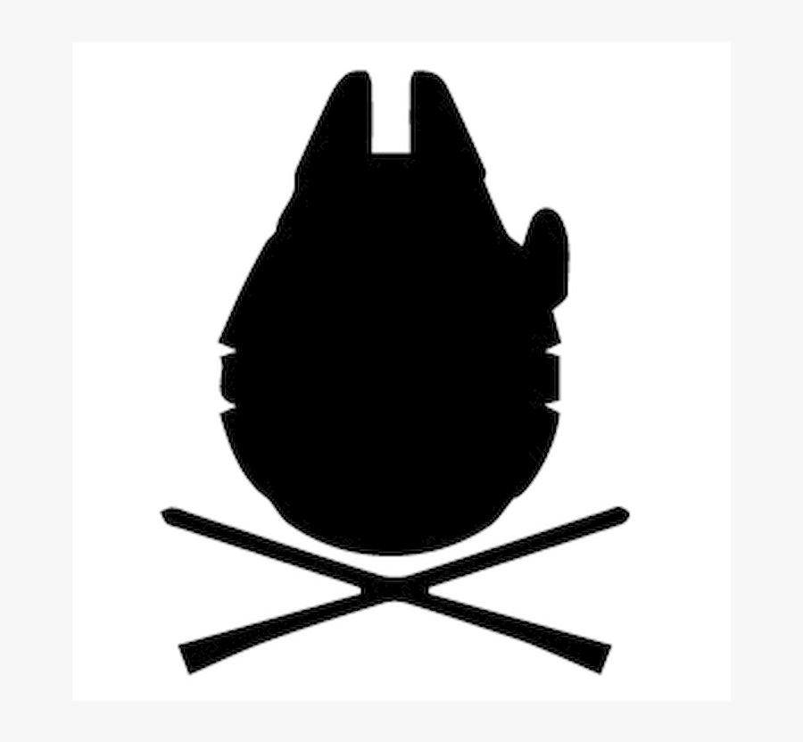 Millennium Falcon Cross Bones Vinyl Decal Sticker

size - Illustration, Transparent Clipart