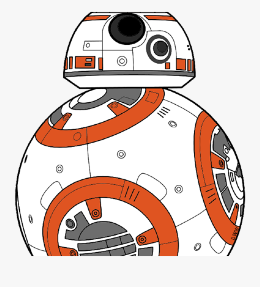 Black And White Download Millenium Falcon Clipart At - Bb8 Star Wars Cartoon, Transparent Clipart