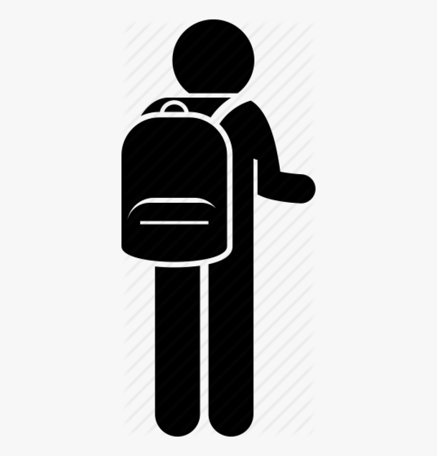 Man With Backpack Icon, Transparent Clipart