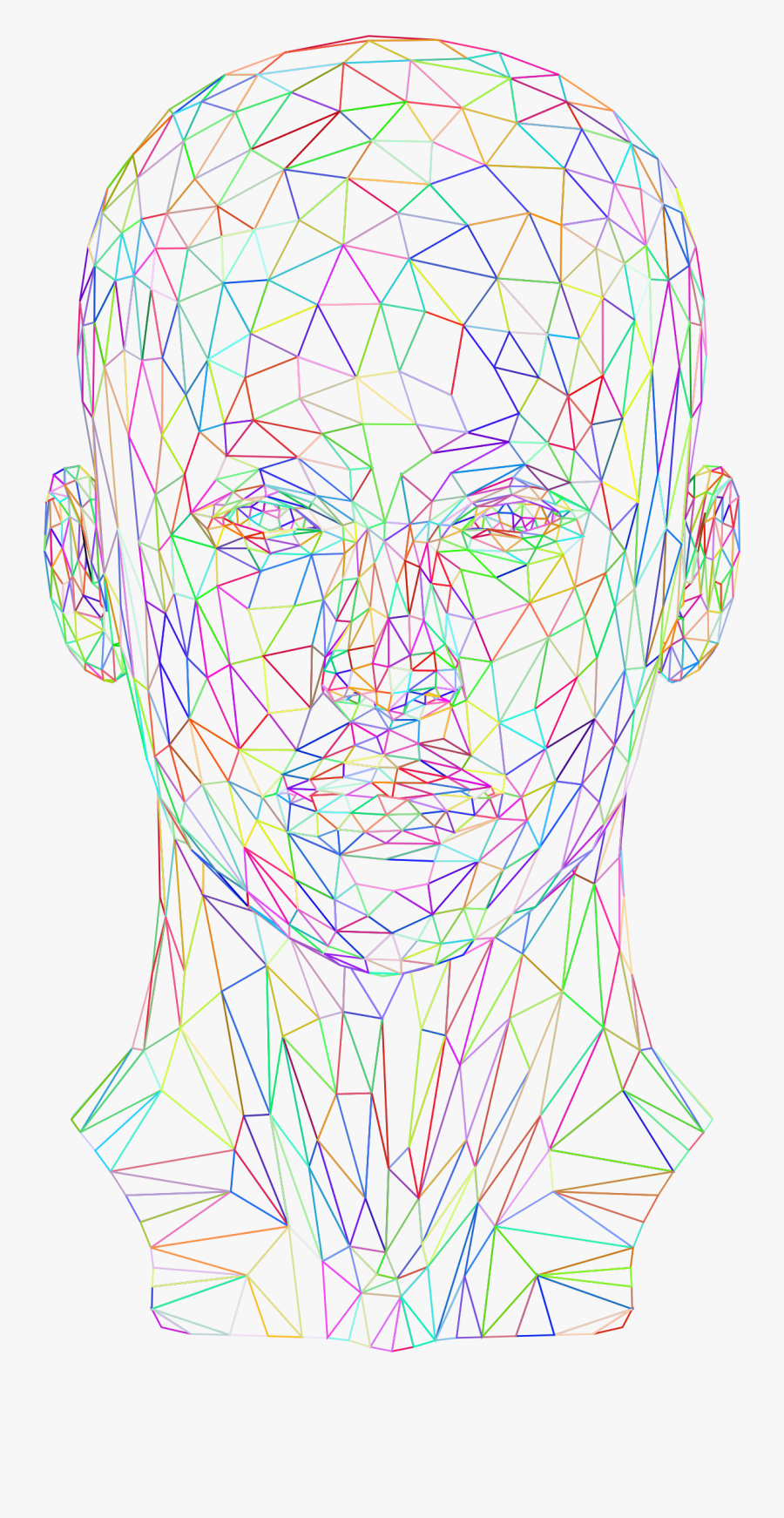 Transparent Human Head Clipart - Low Poly Wireframe Png, Transparent Clipart