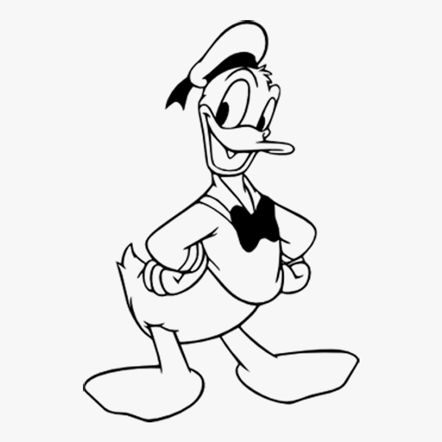 Donald Duck - Mickey Mouse Characters Outline, Transparent Clipart