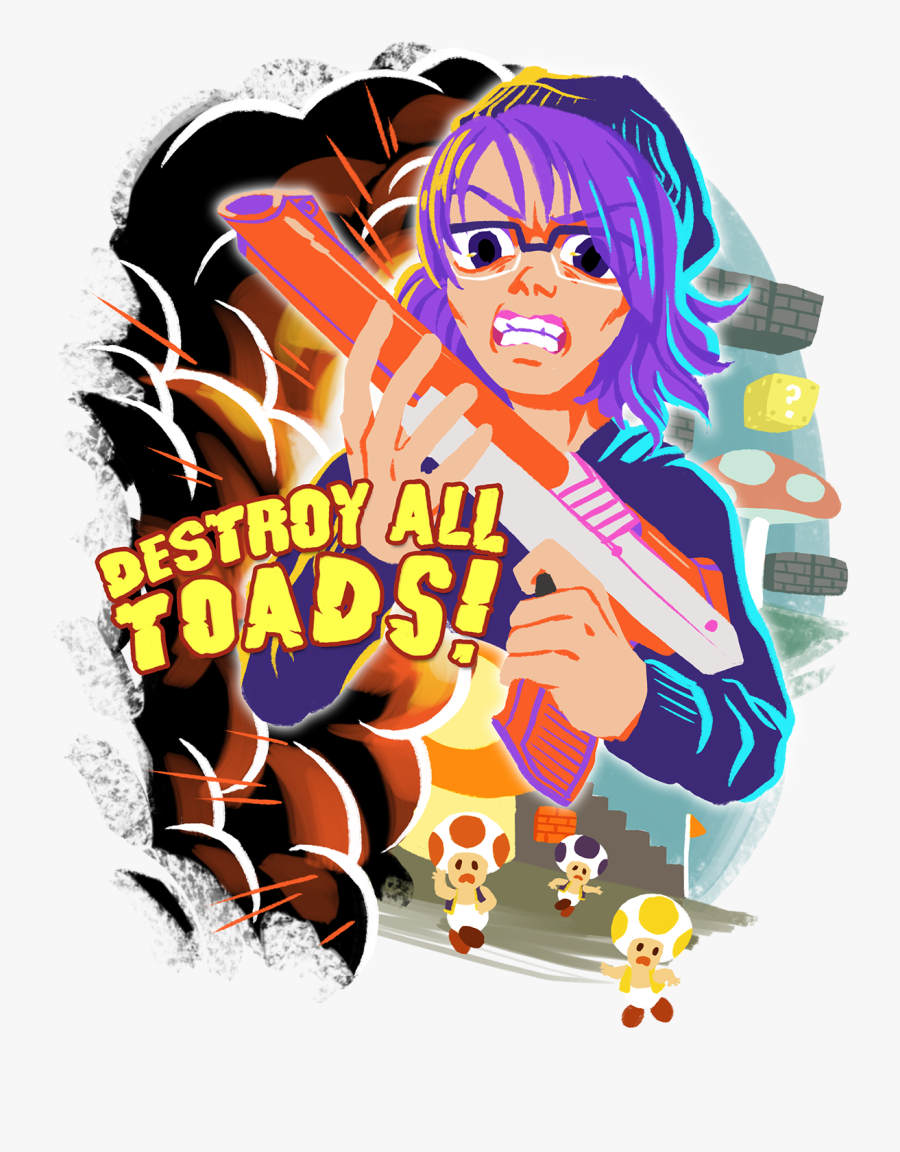 Destroy All Toads - Cartoon, Transparent Clipart