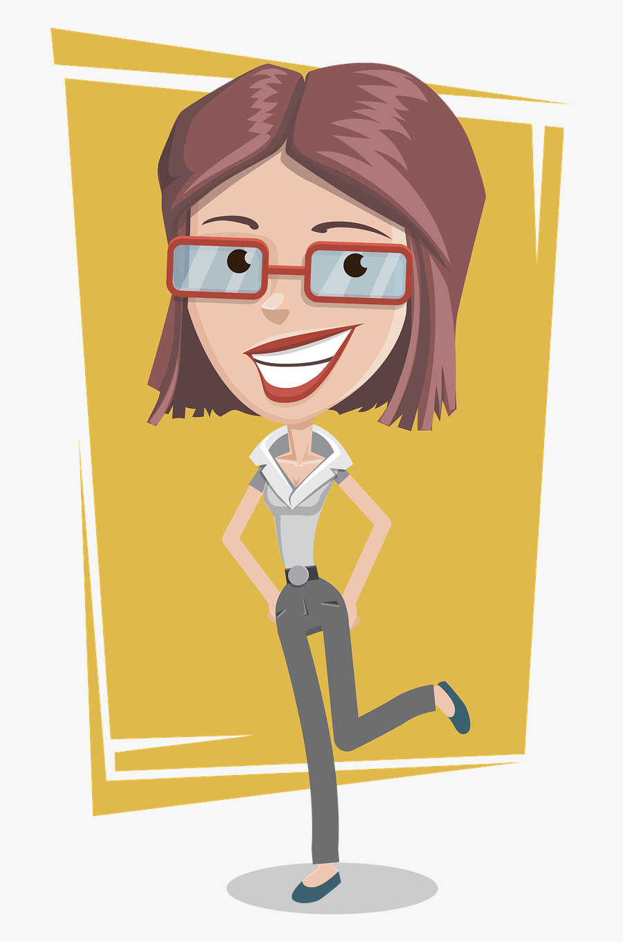 Girl In A Corporate Attire Cartoon, Transparent Clipart