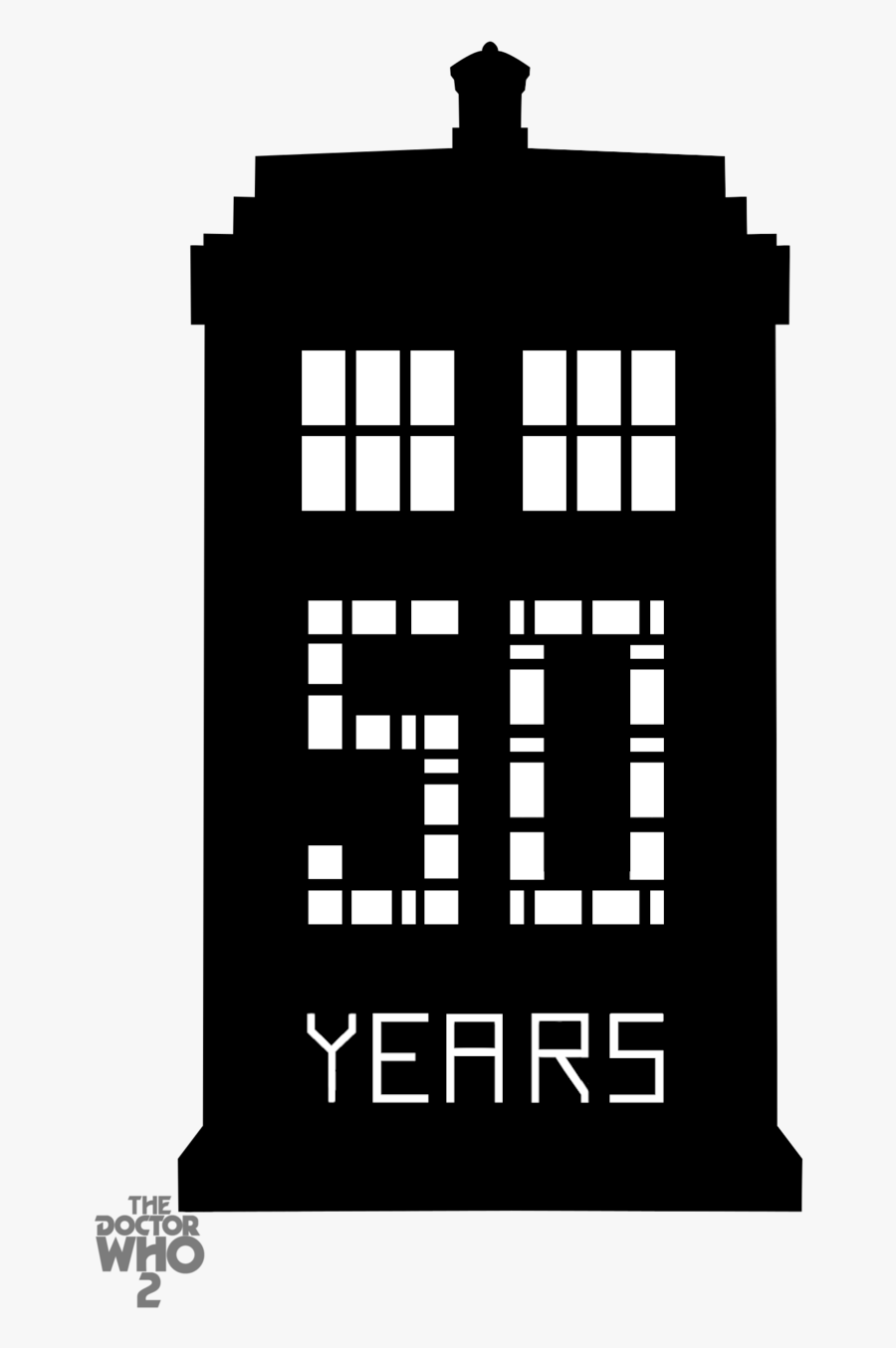 Doctor Tardis Silhouette Logo Dalek - Doctor Who 50 Years Logo, Transparent Clipart