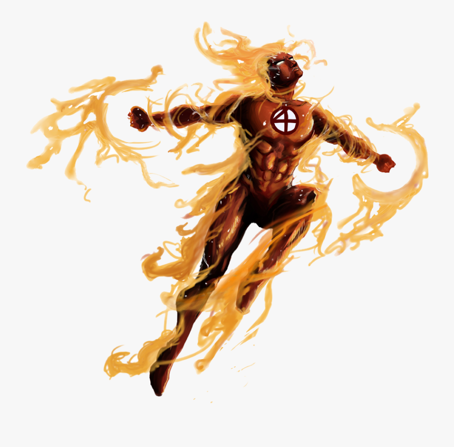 Transparent Torch Clipart - Human Torch Marvel Png, Transparent Clipart