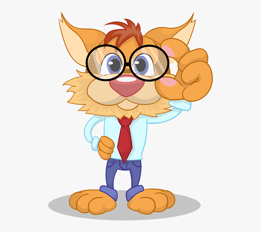 Cat, Design, Business, Tie, Glasses, Smart, Clever - Humour Happy Birthday Son, Transparent Clipart