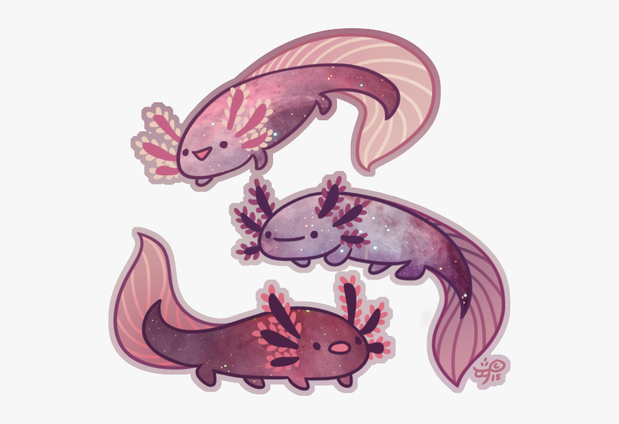 They Are So Cute Creature Design, Cute Animal Drawings - Space Axolotl, Transparent Clipart