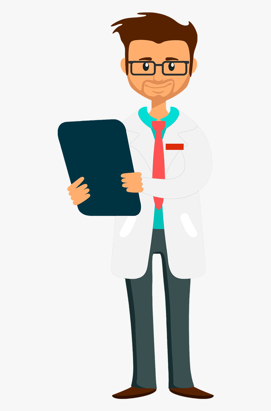 Clip Art Picture Black And - Doctor Holding Clipboard Clipart, Transparent Clipart