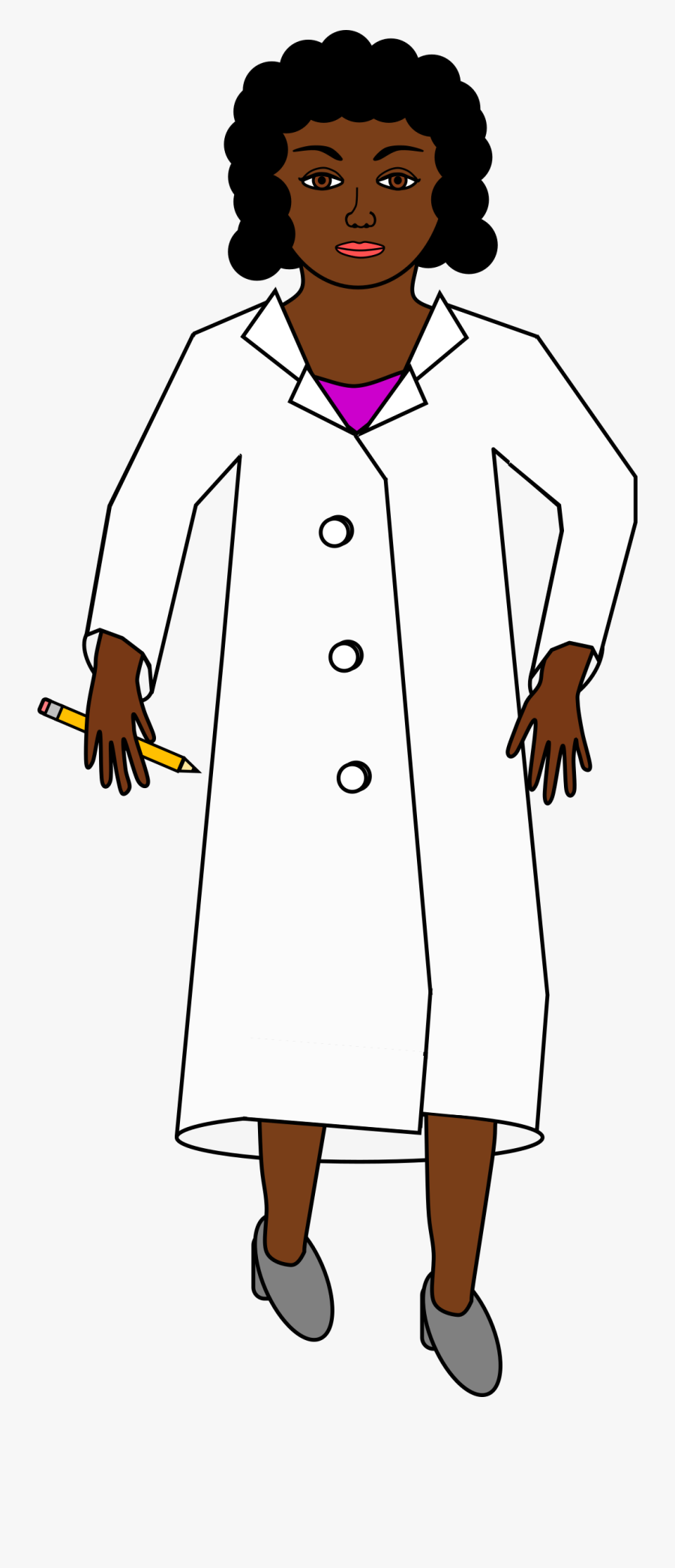Black Woman Scientist Cartoon, Transparent Clipart