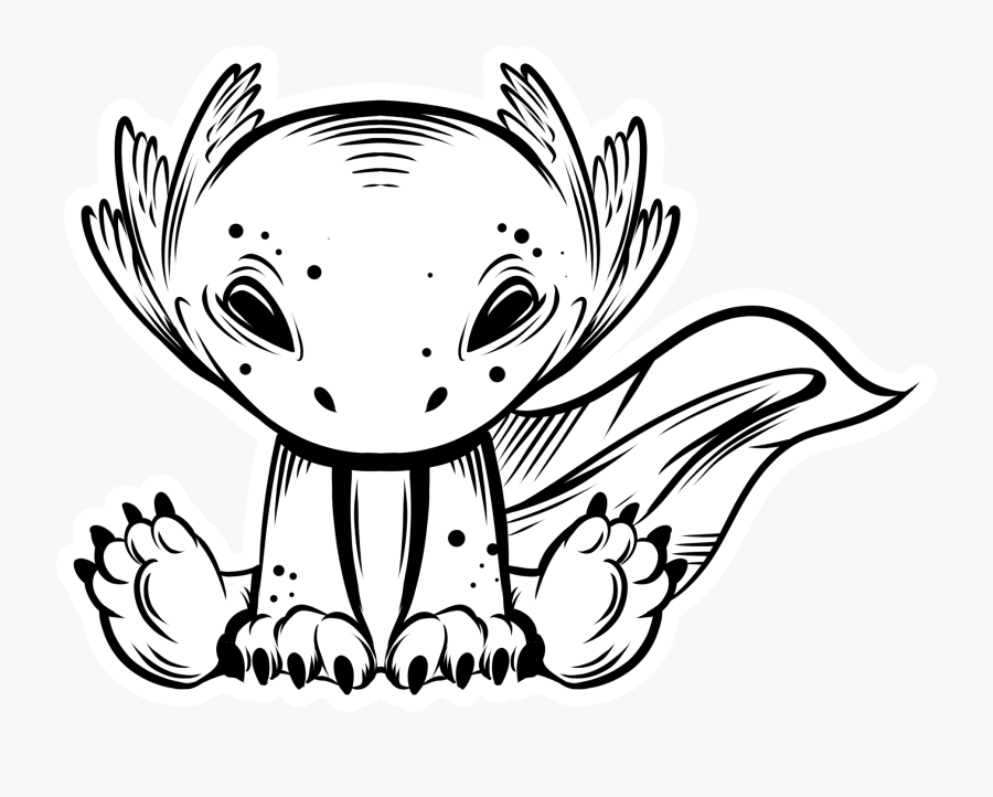 Axolotl - Cartoon - Cartoon, Transparent Clipart