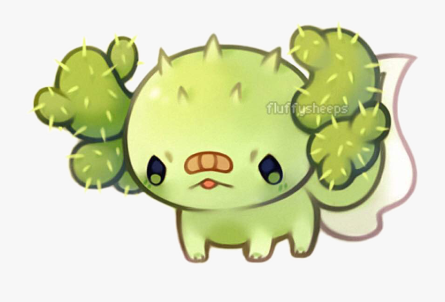 #cute #cactus #axolotl #green #freetoedit - Kawaii Cute Axolotl Drawing ...