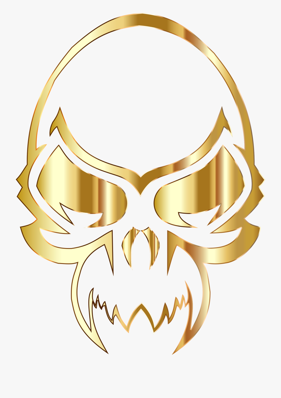 Golden Skull Big Image - Golden Skull Icon, Transparent Clipart