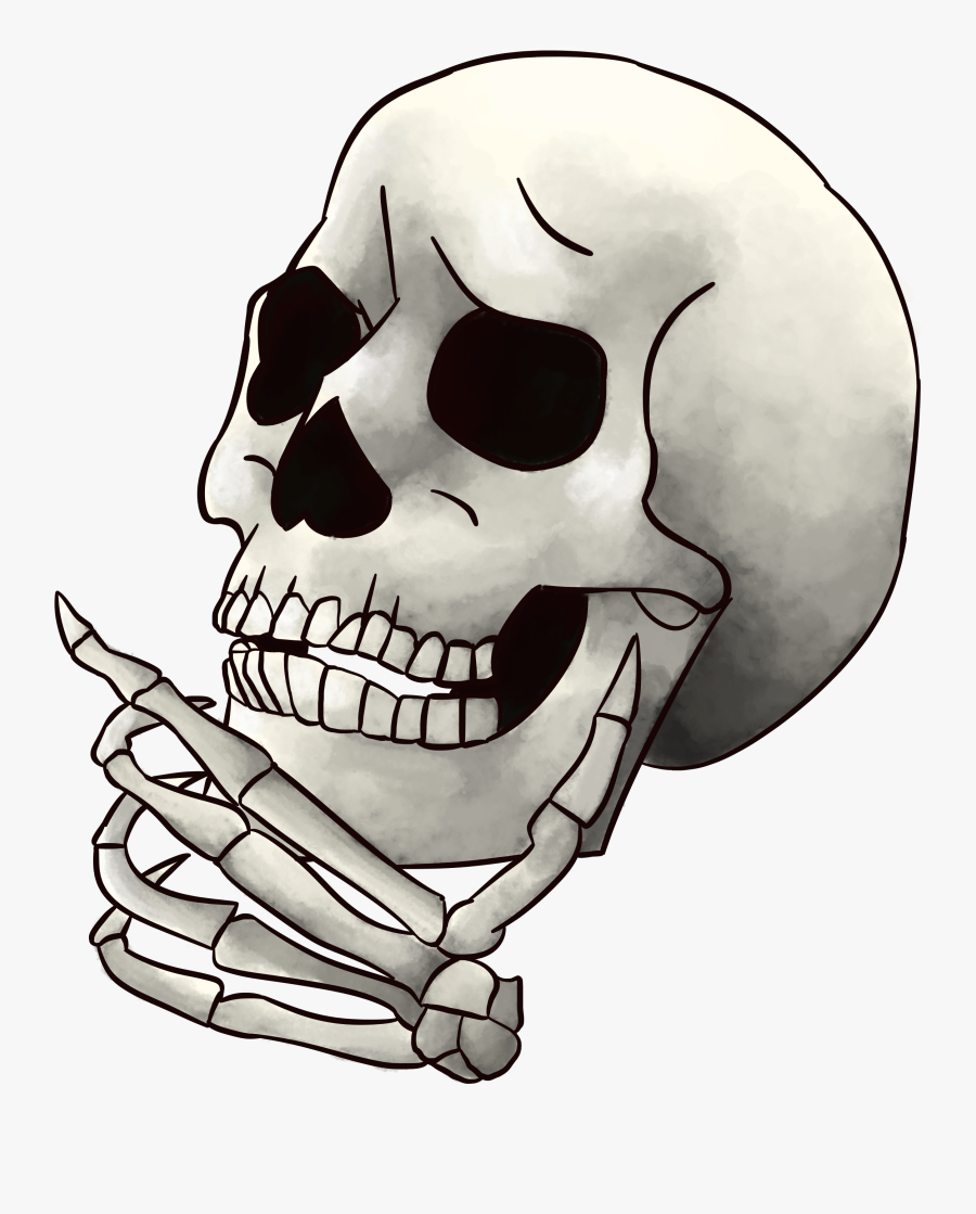 Thinking Face Emoji 🤔 Clipart , Png Download - Skeleton Thinking Png, Transparent Clipart