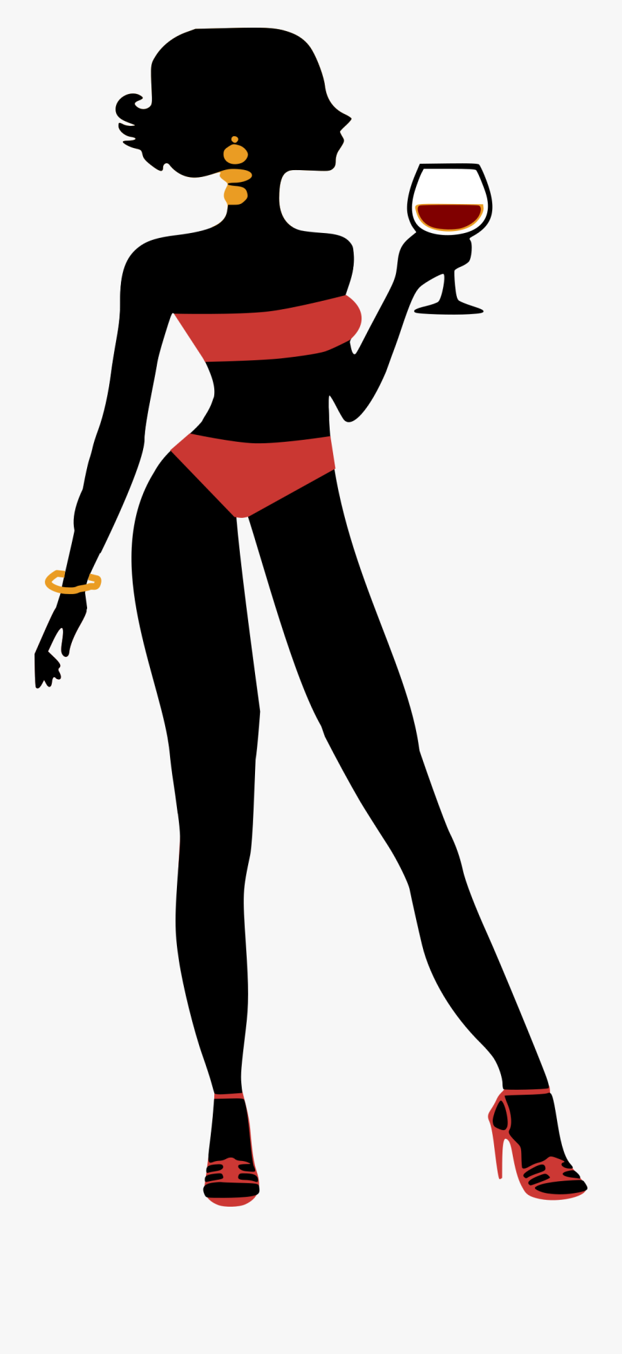 Clipart - Silhouette Bikini Png, Transparent Clipart