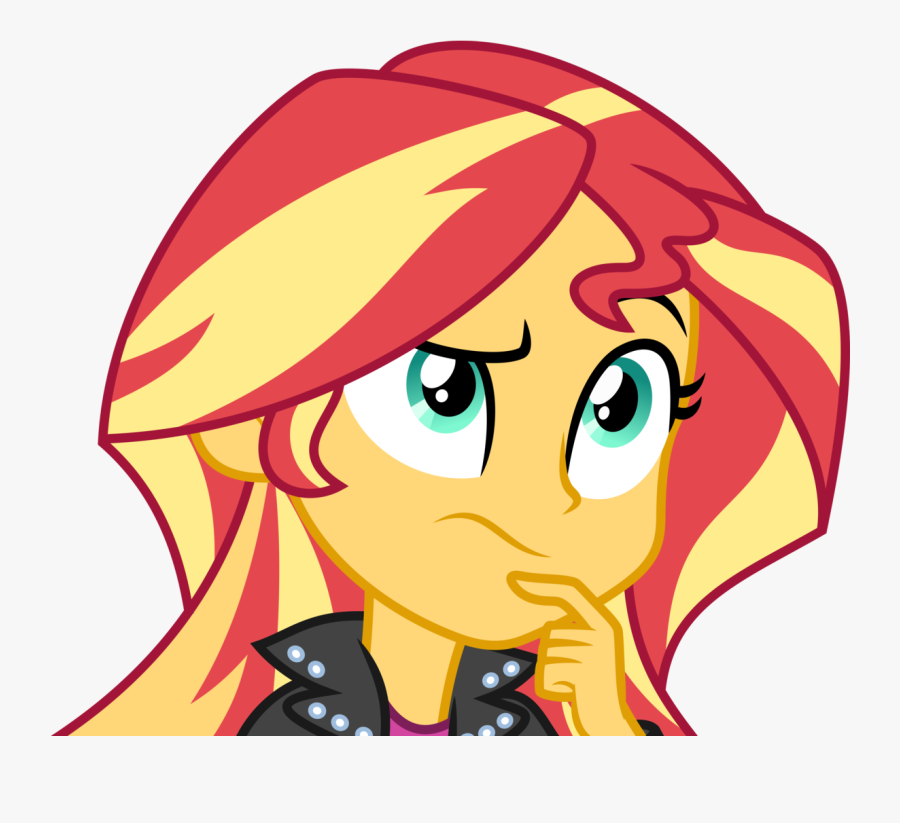Transparent Thinking Emoji Clipart - Sunset Shimmer Equestria Girls, Transparent Clipart
