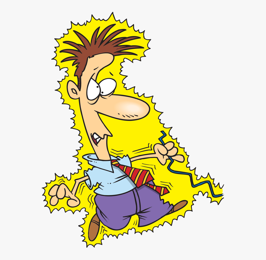 Electrical Cliparts - Guy Being Electrocuted Cartoon, Transparent Clipart