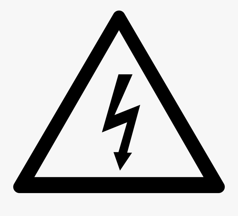 Symbol Hazard High Safety Voltage Electrical Injury - High Voltage Sign Black And White, Transparent Clipart