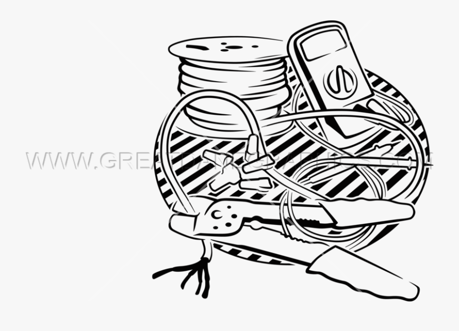 Electrician Drawing At Getdrawings - Line Art Electrician Tools, Transparent Clipart