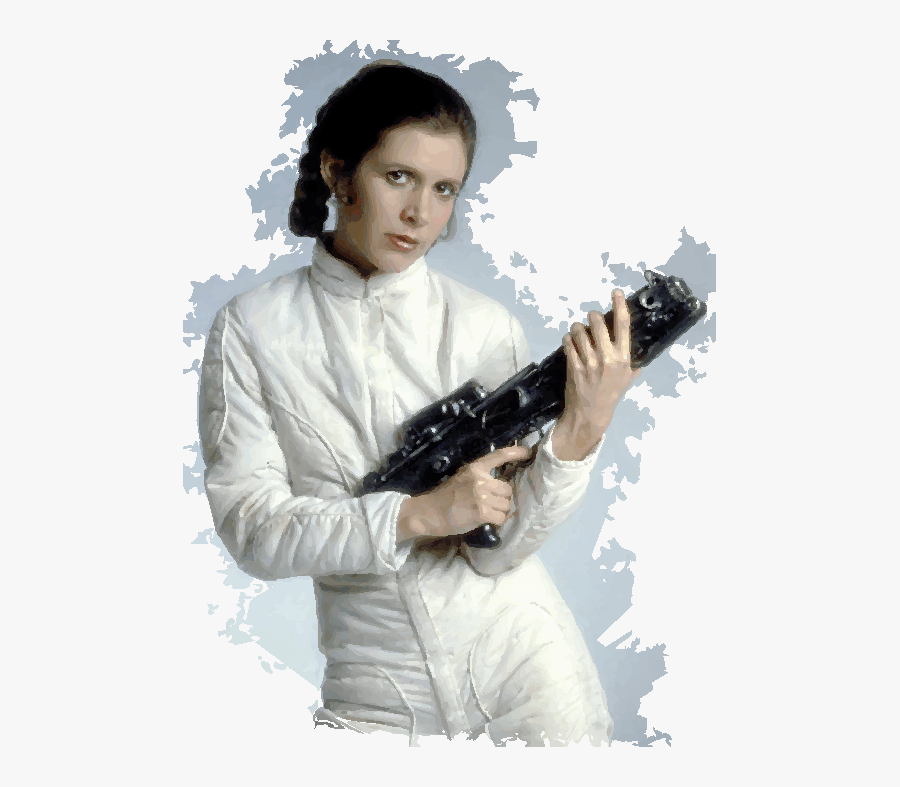 Download Transparent Princess Leia Png Princess Leia With A Gun Free Transparent Clipart Clipartkey
