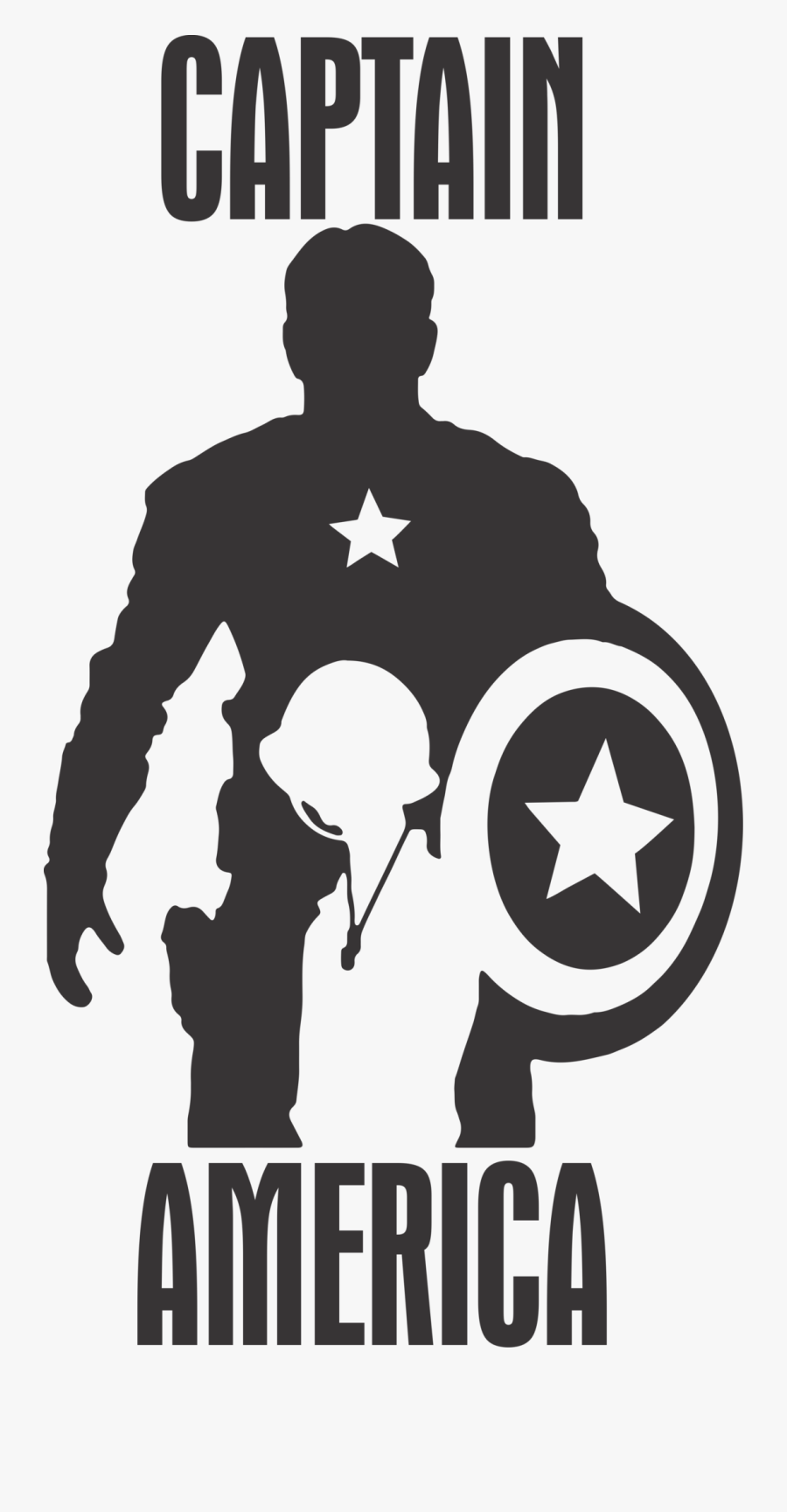 Transparent Captain America Clipart - Captain America Black And White, Transparent Clipart