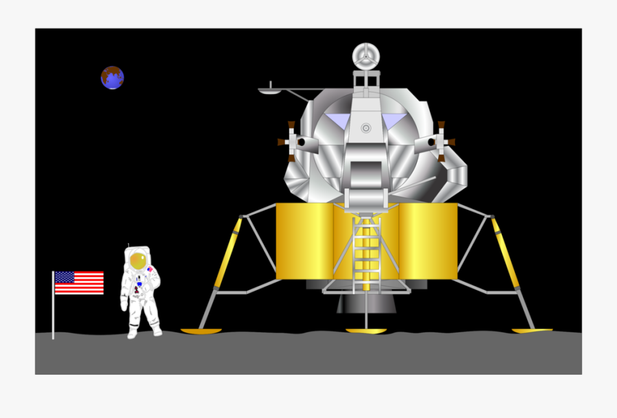 Graphic Design,space,robot - Apollo Moon Landing Cartoon, Transparent Clipart
