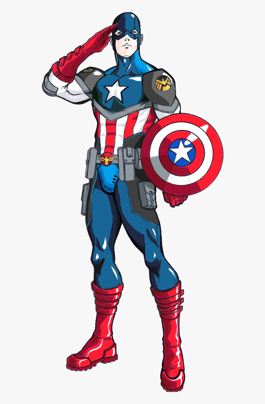 Captain America Clipart Wikia - Captain America Salute Png, Transparent Clipart