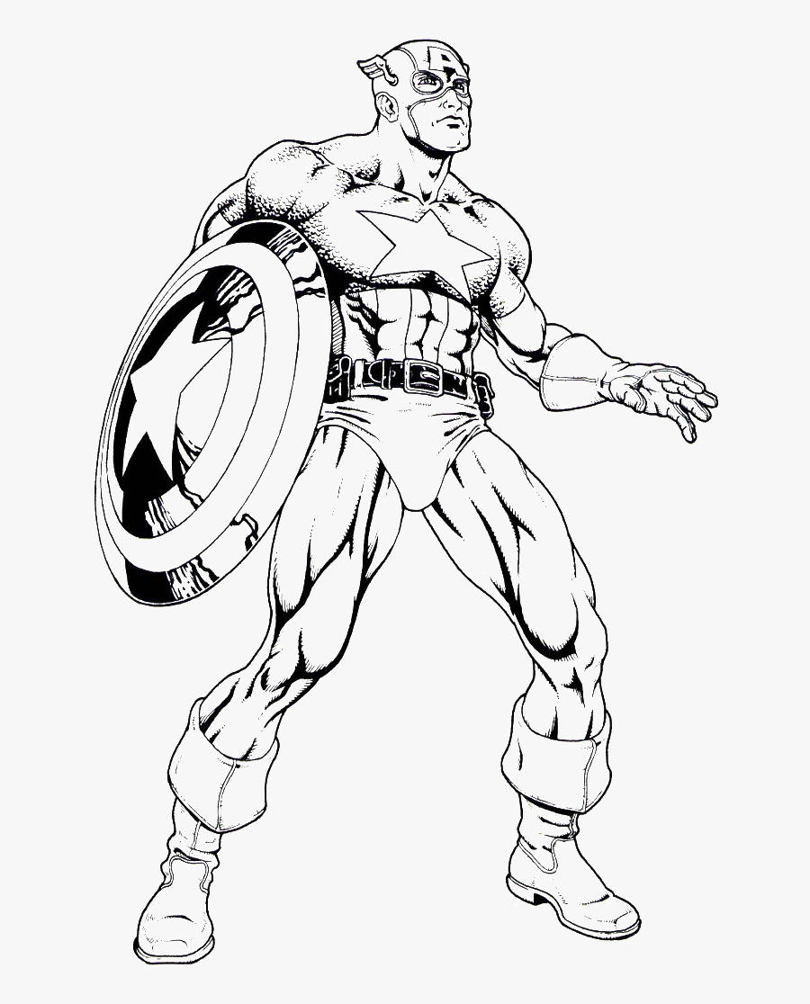 The Captain America"s Confusion Once Coloring For Kids - Captain America Color Book, Transparent Clipart