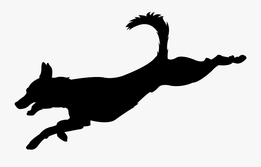 Jumping Dog Silhouette, Transparent Clipart