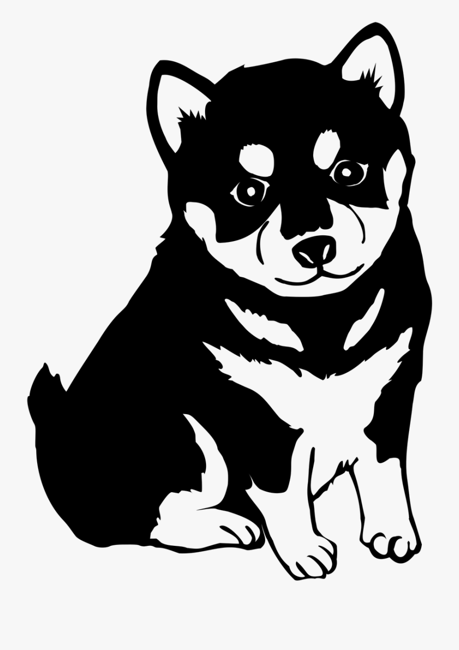 Shiba Inu Dog Silhouette, Transparent Clipart