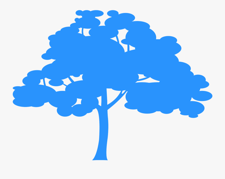 Blue Tree Silhouette, Transparent Clipart
