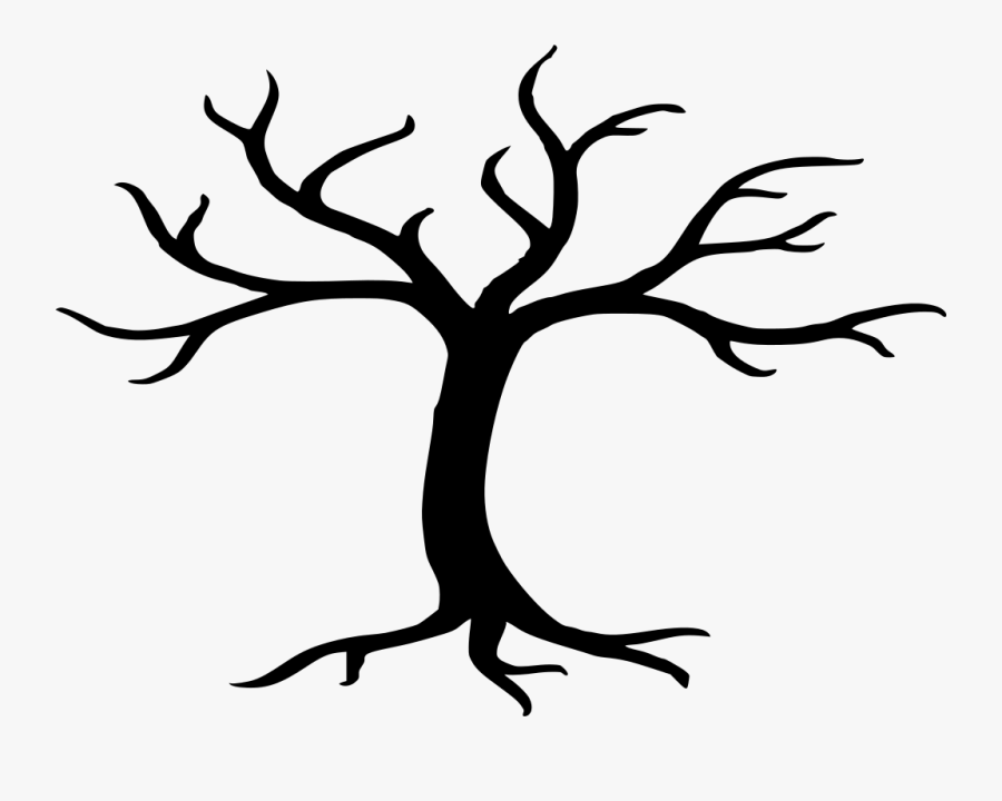 Simple Bare Tree Silhouette Clipart , Png Download - Tree With 10 Branches, Transparent Clipart